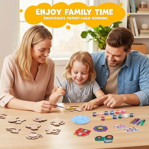 JoyCat DIY Wooden Magnets Kit, 13 Pcs Christmas Art Supplies, Painting Kit, Arts and Crafts for Kids Ages 4-8 8-12, Party Favors, Christmas Crafts, Birthday Gifts, Toys for Boys Girls in Saudi Arabia