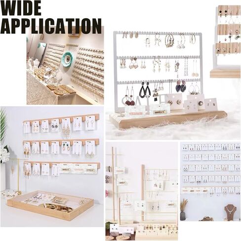 PH PandaHall 100pcs Hair Clips Display Card Set 50pcs Wood Grain Kraftpaper Holder Tag 2.5x3.9" Jewelry Display Card with 50pcs Self-Sealing OPP Bags for Selling Small Business Jewelry Display in Saudi Arabia