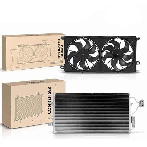 Replacement Parts for AC Condenser&Dual Cooling Fan Assembly Kit for Buick Park Avenue 97-05 V6 3.8L Mod-AP88P-91892 in Saudi Arabia