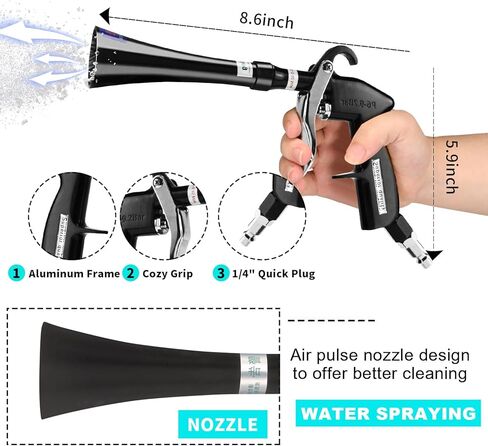 مسدس تنظيف داخلي للسيارة عالي الضغط لتنجيد السيارة، ضاغط هواء تورنيدو مرفق، مسدس نفخ الهواء، منظف غبار السيارة، ضاغط هواء، مسدس نفخ مزود بفوهة in Kuwait