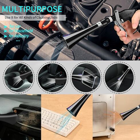 مسدس تنظيف داخلي للسيارة عالي الضغط لتنجيد السيارة، ضاغط هواء تورنيدو مرفق، مسدس نفخ الهواء، منظف غبار السيارة، ضاغط هواء، مسدس نفخ مزود بفوهة in Kuwait