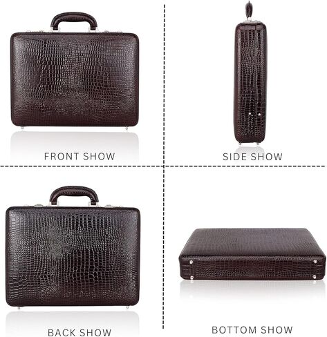 DA LV Full Grain Leather Briefcase for Men - Business Laptop Bag - Imported Handmade Leather Bag - Attache -Men Gifts in Saudi Arabia