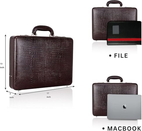 DA LV Full Grain Leather Briefcase for Men - Business Laptop Bag - Imported Handmade Leather Bag - Attache -Men Gifts in Saudi Arabia