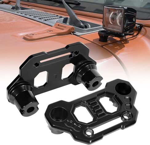 Wrangler JL Light Bar Mounting Bracket، Gladiator JT Hood Light Mount A-Pillar LED Pod Light Bracket، خندق ضوء بين قوسين متوافق مع 2018-2024 Jeep Wrangler JL JLU 4xe Gladiator JT Accessories in Kuwait