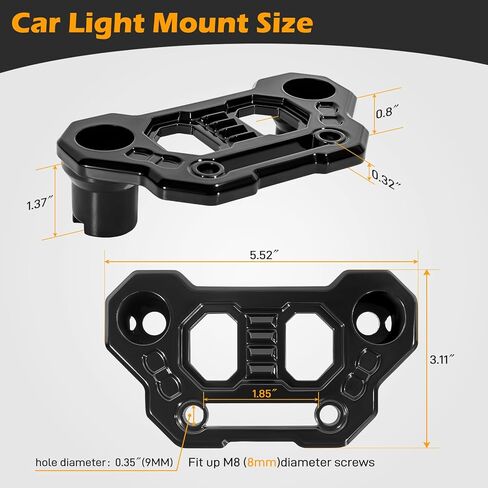Wrangler JL Light Bar Mounting Bracket، Gladiator JT Hood Light Mount A-Pillar LED Pod Light Bracket، خندق ضوء بين قوسين متوافق مع 2018-2024 Jeep Wrangler JL JLU 4xe Gladiator JT Accessories in Kuwait