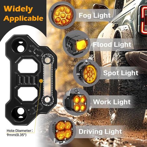 Wrangler JL Light Bar Mounting Bracket، Gladiator JT Hood Light Mount A-Pillar LED Pod Light Bracket، خندق ضوء بين قوسين متوافق مع 2018-2024 Jeep Wrangler JL JLU 4xe Gladiator JT Accessories in Kuwait