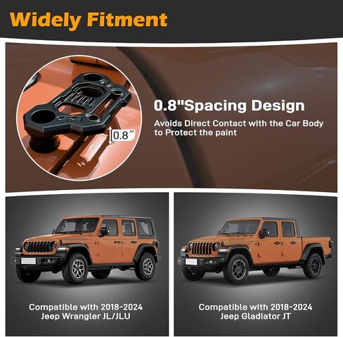 Wrangler JL Light Bar Mounting Bracket، Gladiator JT Hood Light Mount A-Pillar LED Pod Light Bracket، خندق ضوء بين قوسين متوافق مع 2018-2024 Jeep Wrangler JL JLU 4xe Gladiator JT Accessories in Kuwait