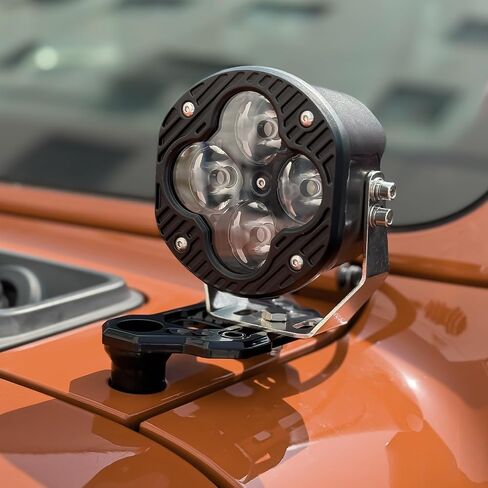 Wrangler JL Light Bar Mounting Bracket، Gladiator JT Hood Light Mount A-Pillar LED Pod Light Bracket، خندق ضوء بين قوسين متوافق مع 2018-2024 Jeep Wrangler JL JLU 4xe Gladiator JT Accessories in Kuwait