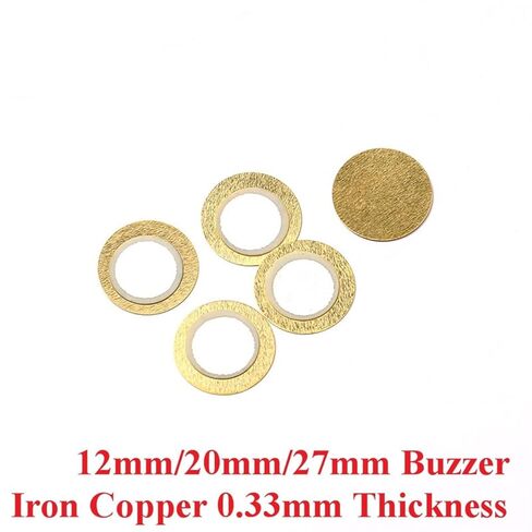 100pcs 12mm 20mm 27mm Thickness 0.33mm Iron Copper Piezo Disc for Buzzer Pressure Sensor Speaker DIY Electronic(20MM Iron) in Saudi Arabia