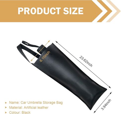 Car Umbrella Holder, Seat Back Organizer, Foldable Umbrella Storage Bag, Hanging Storage Holder Bucket, Universal for Most Car (Black) in Saudi Arabia