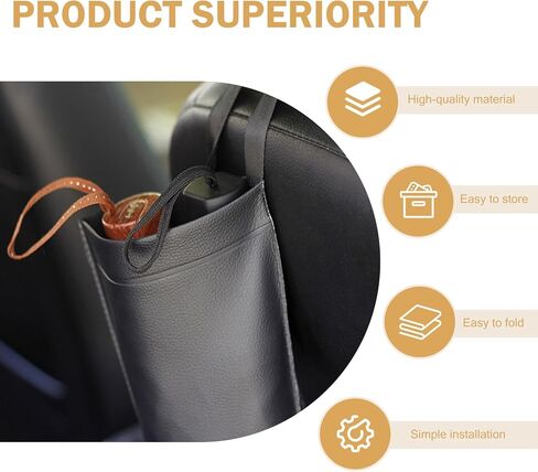 Car Umbrella Holder, Seat Back Organizer, Foldable Umbrella Storage Bag, Hanging Storage Holder Bucket, Universal for Most Car (Black) in Saudi Arabia
