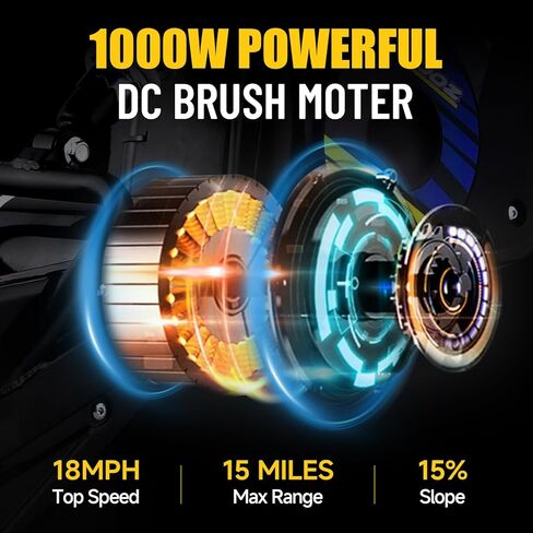 KOOZ HP112E 36V 1000W دراجة ترابية كهربائية للأطفال، 3 أوضاع للسرعة، دراجة نارية كهربائية للمراهقين تصل إلى 18 ميلاً في الساعة و15 ميلاً طويلة المدى، تعليق مزدوج وفرامل قرصية، إطار قوي 16 بوصة للأطفال المراهقين in Kuwait