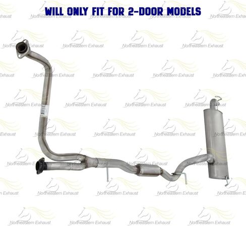 Exhaust Y-Pipe Resonator Muffler System Kit Compatible for 2012-2015 Jeep Wrangler 3.6L | Stainless Steel | Northeastern Exhaust | Includes Clamps | Automotive Replacement Part | Direct Fit in Saudi Arabia