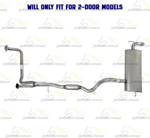 Exhaust Y-Pipe Resonator Muffler System Kit Compatible for 2012-2015 Jeep Wrangler 3.6L | Stainless Steel | Northeastern Exhaust | Includes Clamps | Automotive Replacement Part | Direct Fit in Saudi Arabia