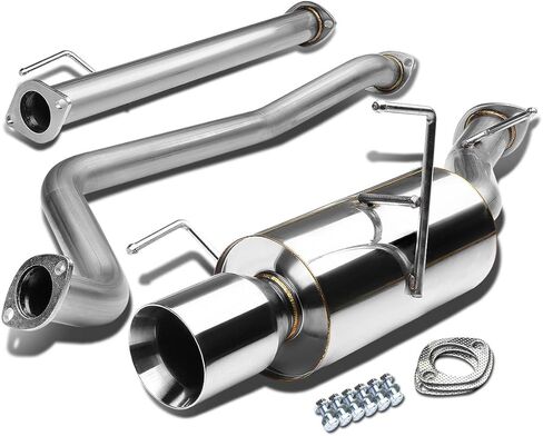 Auto Dynasty 4 Inches Rolled Muffler Tip Catback Exhaust System Compatible with 02-06 Nissan Sentra SE-R Spec V Sedan 4-Door, Stainless Steel in Saudi Arabia