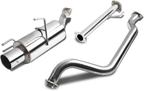 Auto Dynasty 4 Inches Rolled Muffler Tip Catback Exhaust System Compatible with 02-06 Nissan Sentra SE-R Spec V Sedan 4-Door, Stainless Steel in Saudi Arabia