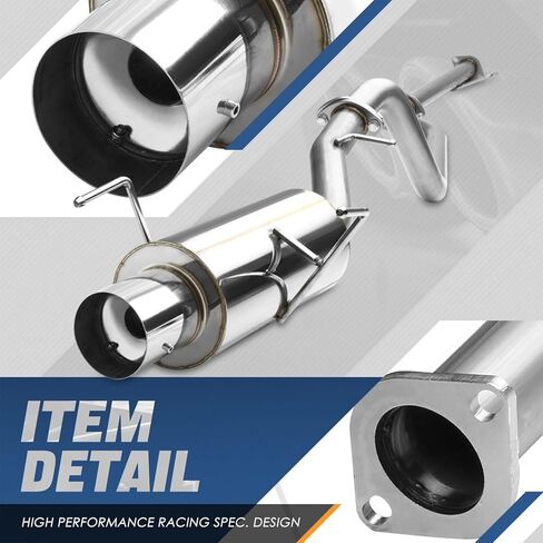 Auto Dynasty 4 Inches Rolled Muffler Tip Catback Exhaust System Compatible with 02-06 Nissan Sentra SE-R Spec V Sedan 4-Door, Stainless Steel in Saudi Arabia