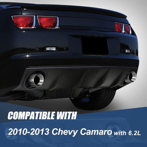 Auto Dynasty 4 Inches Dual Round Muffler Tip Catback Exhaust System Double Walled Tip Axle Back Muffler Compatible with 2010-2013 Chevy Camaro 6.2L, Stainless Steel in Saudi Arabia