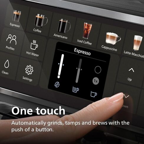 PHILIPS Series 4400 Fully Automatic LatteGo Espresso Machine, SilentBrew Technology, Quick Start. Aromatic Coffee from Freshly Ground Beans, 12 Hot and Iced Drinks, Black Chrome (EP4444/90) in Kuwait