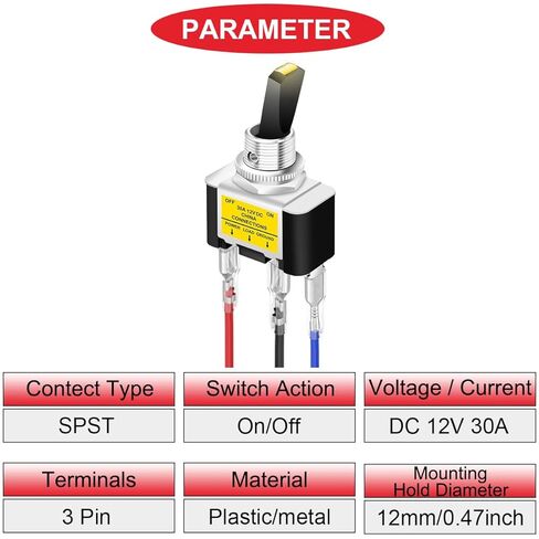 2 قطعة مفتاح تبديل مضيء DC 12V 30A SPST 3Pin ON OFF مفتاح LED أصفر مع أسلاك طرفية مقفلة وأغطية أسلاك للسيارات والقوارب والمنازل المتنقلة وأضواء LED وأضواء الضباب وأضواء تحت الوهج in Saudi Arabia