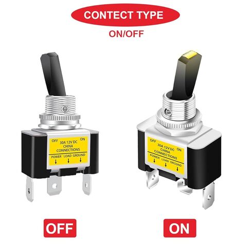2 قطعة مفتاح تبديل مضيء DC 12V 30A SPST 3Pin ON OFF مفتاح LED أصفر مع أسلاك طرفية مقفلة وأغطية أسلاك للسيارات والقوارب والمنازل المتنقلة وأضواء LED وأضواء الضباب وأضواء تحت الوهج in Saudi Arabia