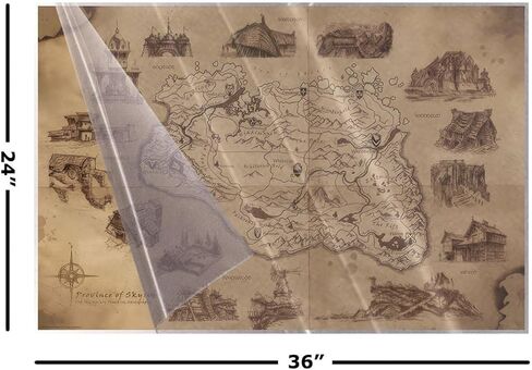 Skyrim - Gaming Poster (Illustrated Map - Province Of Skyrim) (Size: 36" x 24") in Saudi Arabia