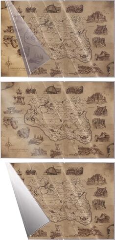 Skyrim - Gaming Poster (Illustrated Map - Province Of Skyrim) (Size: 36" x 24") in Saudi Arabia