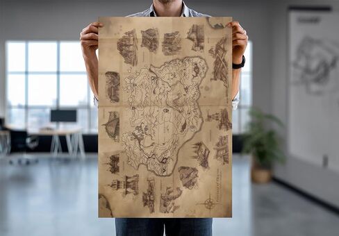 Skyrim - Gaming Poster (Illustrated Map - Province Of Skyrim) (Size: 36" x 24") in Saudi Arabia
