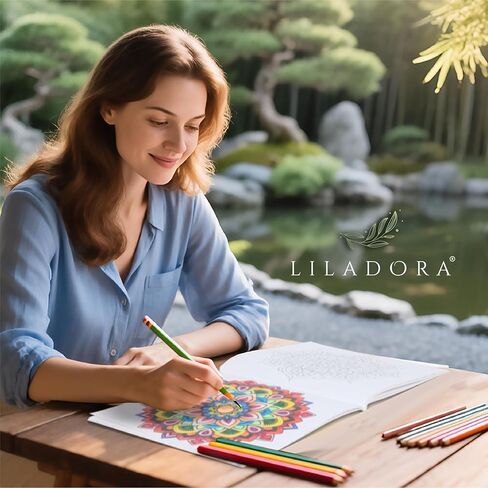 Art of Life Adult Coloring Book, 38 Pages with 12 Colored Pencils Set. For Relaxation and Stress Relief. Adult Coloring Books for Adults Relaxation. Stress Relief Gifts. in Saudi Arabia