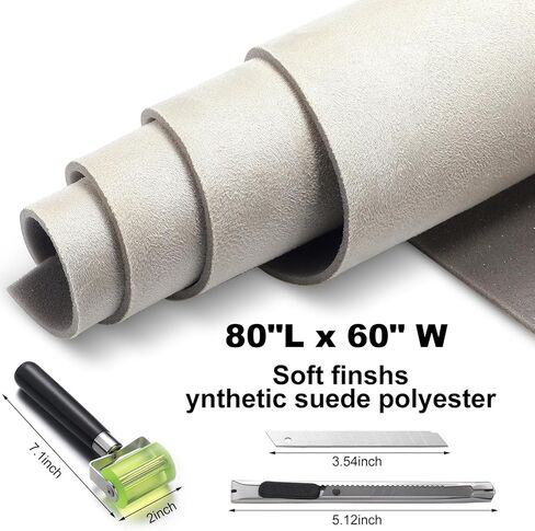 Pangda Suede Headliner Fabric 98 x 60'' with 1/9" Foam Backing Car Roof Headliner Fabric Suede Material Rubber Seam Roller Utility Knife for DIY Automotive Rv Boat Ceiling Interior Repair (Black) in Saudi Arabia