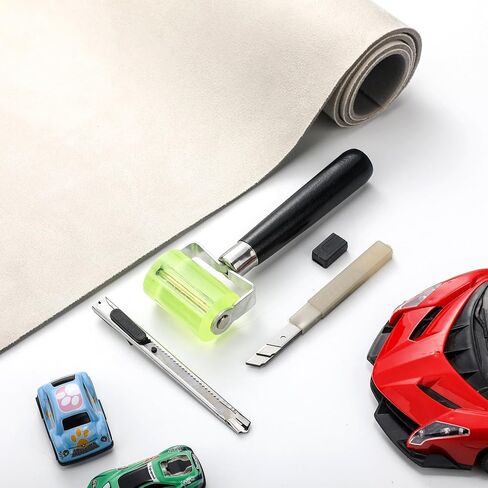Pangda Suede Headliner Fabric 98 x 60'' with 1/9" Foam Backing Car Roof Headliner Fabric Suede Material Rubber Seam Roller Utility Knife for DIY Automotive Rv Boat Ceiling Interior Repair (Black) in Saudi Arabia