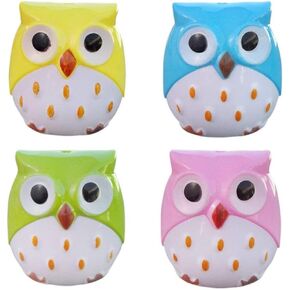 Dual Holes Mini Cute Lovely Cartoon Animal Owl Pencil Sharpener Creative Kawaii Cutter Knife School Supplies Manual Large Eyebrow Pencil Cutter Accessory(4pcs) in Kuwait