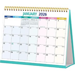 تقويم المكتب 2026 - تقويم سطح المكتب القابل للطي 2026، 12 شهرًا يناير 2026 - ديسمبر 2026، 11 بوصة × 8.5 بوصة، كبير مع ملاحظات، المهام الواجبة، نظرة عامة سنوية، ورق سميك، رائع لسهولة التخطيط - متعدد الألوان in Kuwait