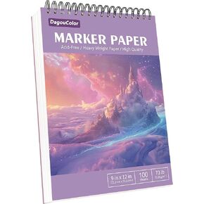 أوراق تحديد الكحول من DagouColor، كتاب رسم قابل للتمزيق مقاس 9 × 12 بوصة، 60 ورقة (120 صفحة) مزدوجة الجوانب، خالية من الأحماض، وسادات تحديد مقاومة للنزيف للفنانين والأطفال البالغين in Kuwait