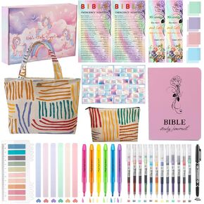 مجموعة مذكرات الكتاب المقدس للنساء، أقلام التحديد والأقلام، علامات التبويب، مقلمة، أقلام التحديد، مستلزمات دراسة الكتاب المقدس، مجموعة التعليقات التوضيحية، الهدايا المسيحية (متعددة الألوان) in Kuwait