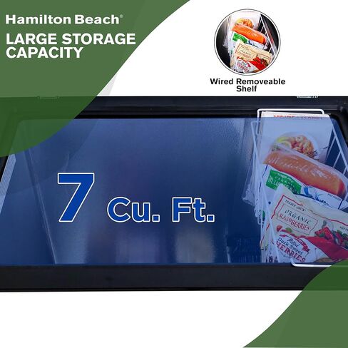 Hamilton Beach, HBFRF713 Chest Deep Freezer, 7 Cu. Ft. Capacity, Granita Rugged Design-Adjustable Thermostat-Removable Vinyl Coated Wire Basket-Easy Defrost Drain, White in Saudi Arabia