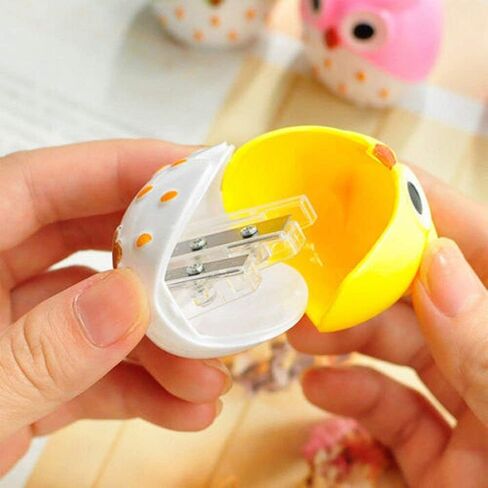 Dual Holes Mini Cute Lovely Cartoon Animal Owl Pencil Sharpener Creative Kawaii Cutter Knife School Supplies Manual Large Eyebrow Pencil Cutter Accessory(4pcs) in Kuwait