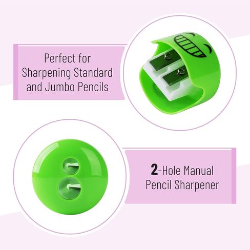 8 Pieces Smiley Face Pencil Sharpener Set - Cute & Vibrant Colors (Smiley, 8) in Saudi Arabia