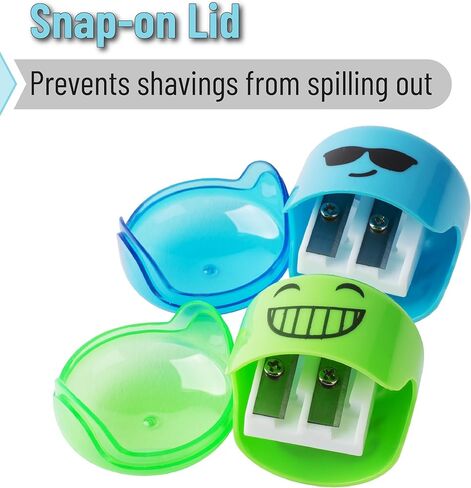 8 Pieces Smiley Face Pencil Sharpener Set - Cute & Vibrant Colors (Smiley, 8) in Saudi Arabia
