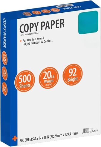 Copy Paper, 8.5 x 11 Inch, 92 Bright White, 20 lb, 500 Sheets per Ream in Saudi Arabia