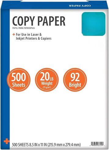 Copy Paper, 8.5 x 11 Inch, 92 Bright White, 20 lb, 500 Sheets per Ream in Saudi Arabia