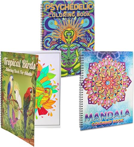 Adult Coloring Book Set,Spiral Bound Coloring Book for Adults Relaxation,60 Pattern Included Animal,Madalas and Flowers,Stress Relief Coloring Books for Women in Saudi Arabia