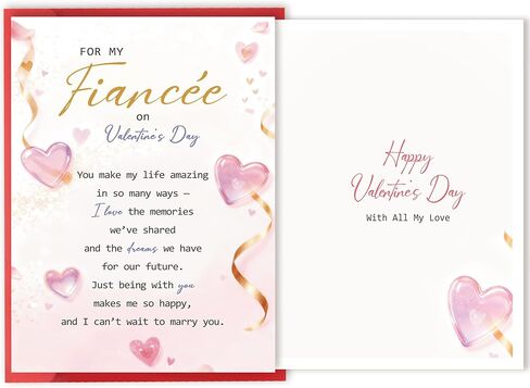 Heartfelt Valentines Day Card for Fiancée,Romantic Valentines Day Gifts for Fiancée Girlfriend,Love Card for Her in Saudi Arabia