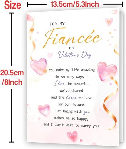 Heartfelt Valentines Day Card for Fiancée,Romantic Valentines Day Gifts for Fiancée Girlfriend,Love Card for Her in Saudi Arabia