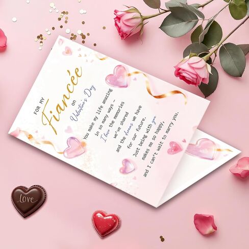Heartfelt Valentines Day Card for Fiancée,Romantic Valentines Day Gifts for Fiancée Girlfriend,Love Card for Her in Saudi Arabia