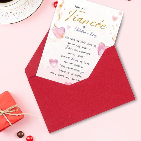 Heartfelt Valentines Day Card for Fiancée,Romantic Valentines Day Gifts for Fiancée Girlfriend,Love Card for Her in Saudi Arabia