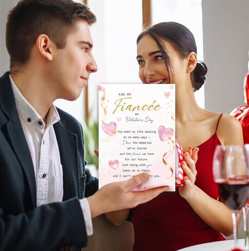 Heartfelt Valentines Day Card for Fiancée,Romantic Valentines Day Gifts for Fiancée Girlfriend,Love Card for Her in Saudi Arabia