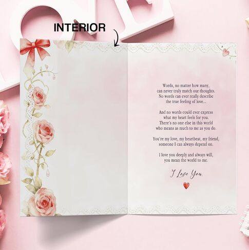 Heartfelt Valentines Day Card for Fiancée,Romantic Valentines Day Gifts for Fiancée Girlfriend,Love Card for Her in Saudi Arabia