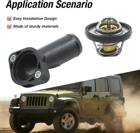 MDEOOSKY 4666149AA غطاء منظم حرارة مبرد المحرك، بديل لسيارة Jeep Wrangler JK V6 3.8L 2007-2011، يستبدل CH5357 902-3038 CO34826 85357 in Saudi Arabia