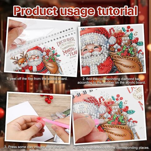 تقويم مكتب الرسم الفني الماسي 2026، تقويم شهري على سطح الطاولة مع مجموعة أدوات DIY لتزيين سطح المكتب والمنزل، هدية فنية ماسية سهلة الصنع in Saudi Arabia